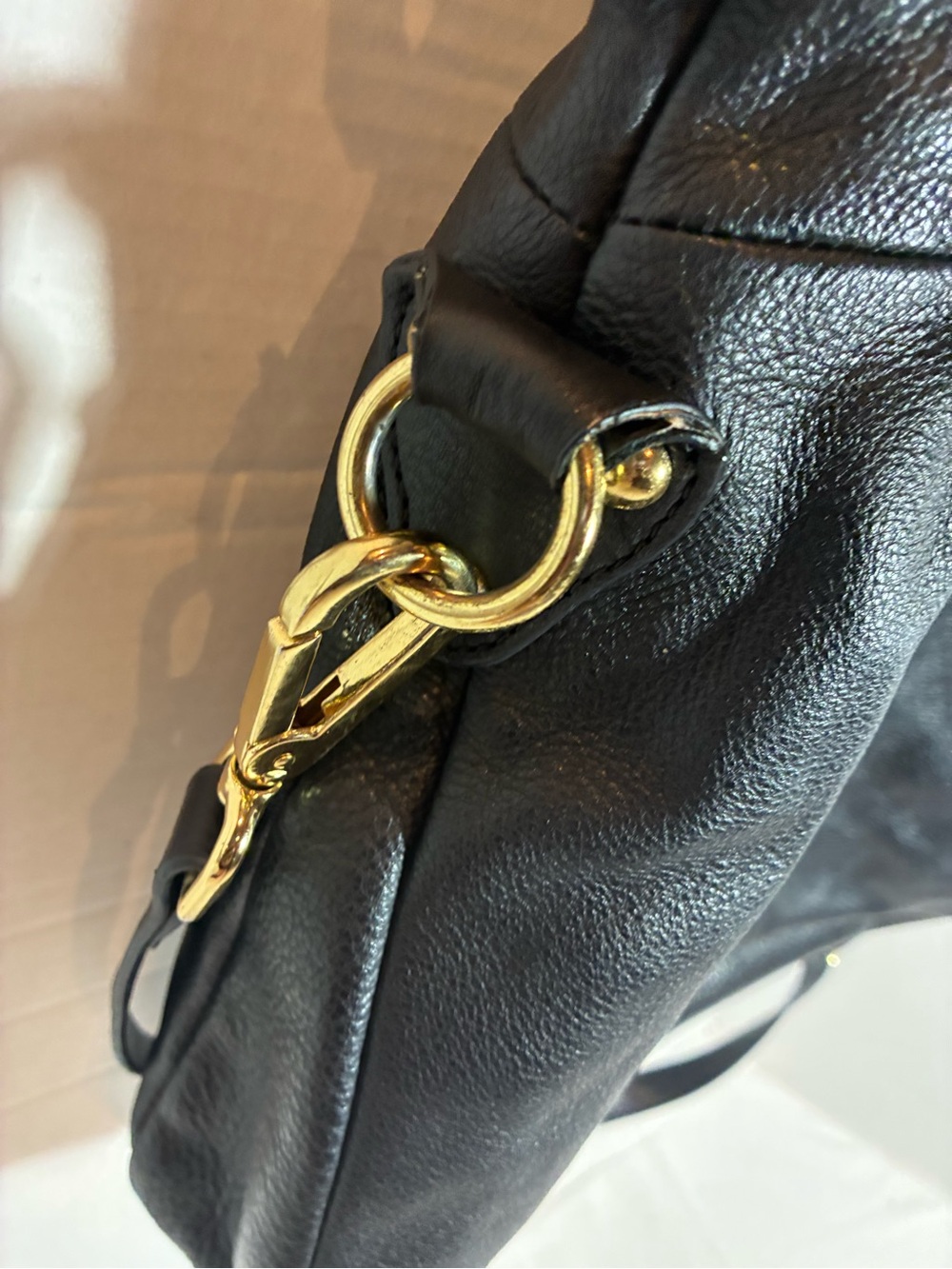 Emma Fox Black Pebbled 100% Genuine Leather Large Satchel Shoulder Bag - Picture 6 of 14